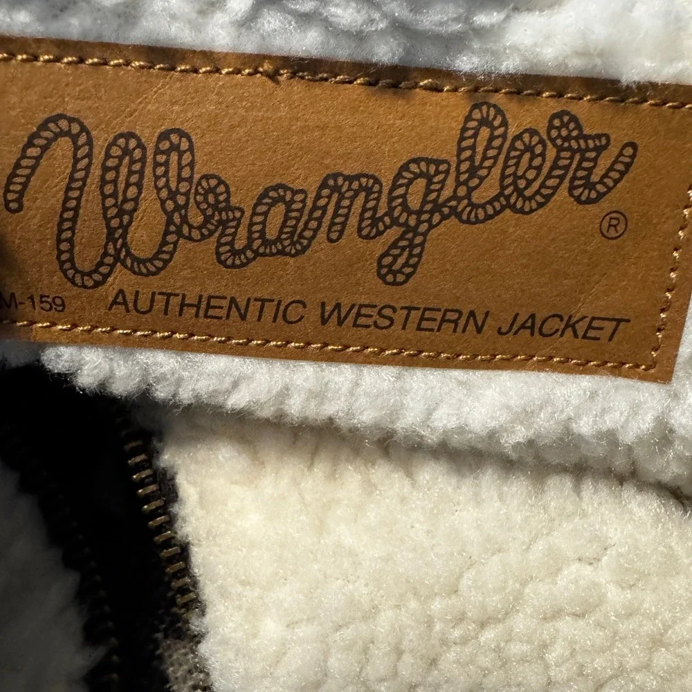 New Wrangler Men's Southwestern Sherpa Lined Zip Vest XXL Brown Cowboy Landman - Picture 5 of 12